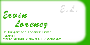 ervin lorencz business card